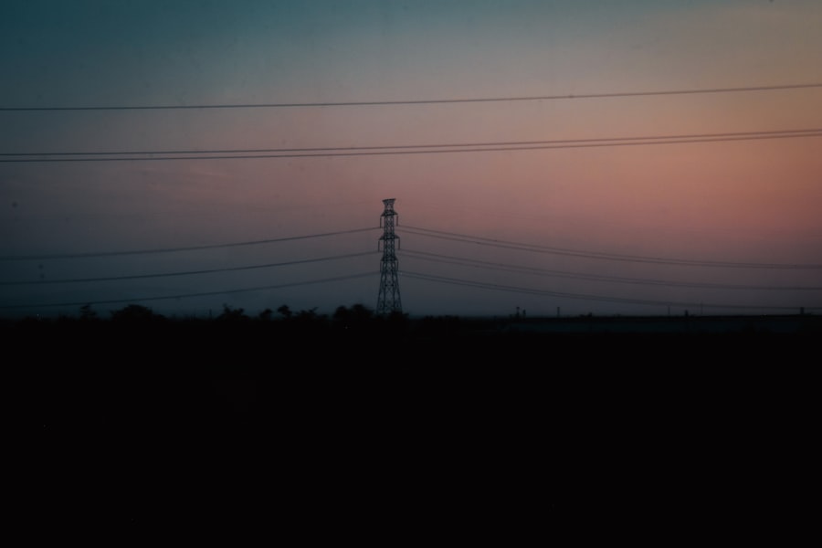 Energy infrastructure at sunset